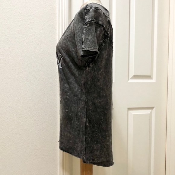 Crash & Burn Women’s Black S/S Graphic T-shirt with Rhinestone Studded Cross - M - Picture 13 of 17